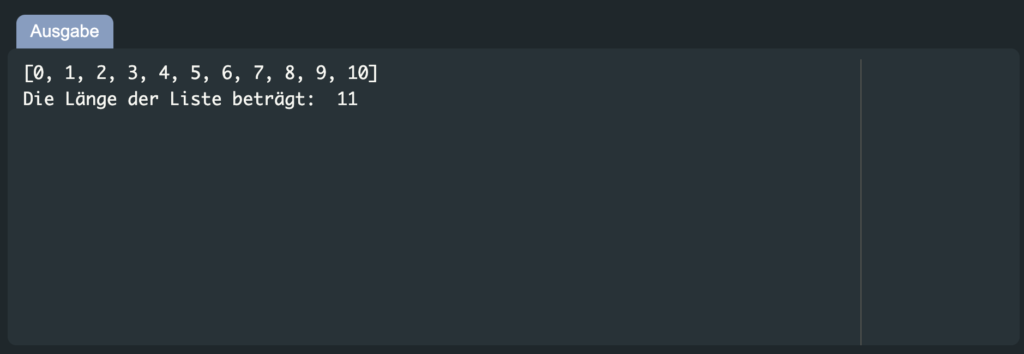 Verwendung von Python len, um die Länge bzw. Anzahl an Elementen einer Liste zu ermitteln.