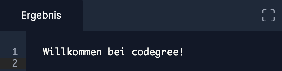 Die Klasse Main hat die main-Method. Die Anwendung gibt den Text auf der Konsole aus.